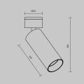 Потолочный светильник Technical C055CL-L12W2.7K-W-BS