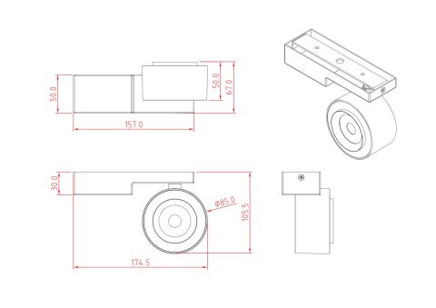Потолочный светильник Technical C062CL-L12W4K
