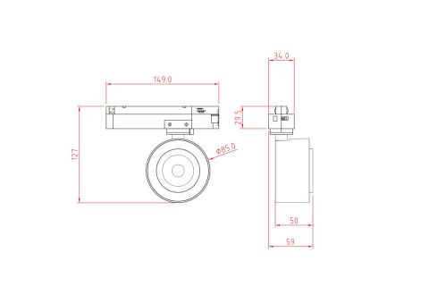 Трековый светильник Technical TR023-1-12B4K