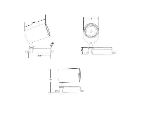Трековый светильник Technical TR029-3-10W3K-W