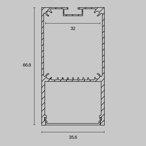 Профиль Led Strip ALM-3566-S-2M