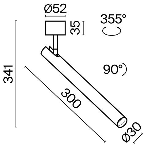 Потолочный светильник Technical C141CL-L300-6W3K-W