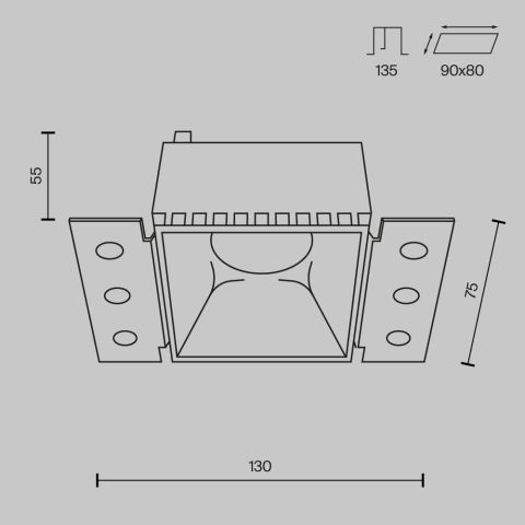 Встраиваемый светильник Technical DL051-01-GU10-SQ-W