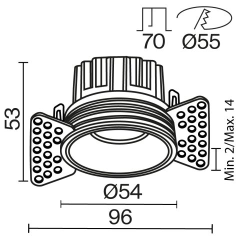Встраиваемый светильник Technical DL058-7W3K-TRS-BS