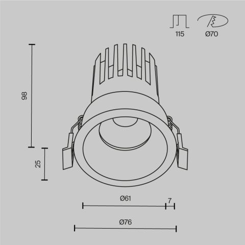 Встраиваемый светильник Technical DL117-15W-2.7K-W