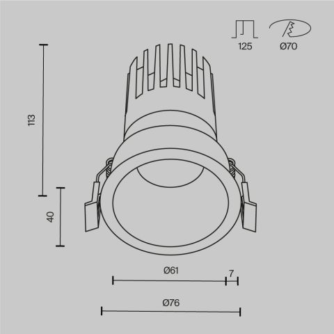 Встраиваемый светильник Technical DL118-15W-2.7K-B