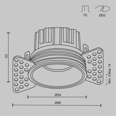 Встраиваемый светильник Technical DL058-7W2.7K-TRS-W