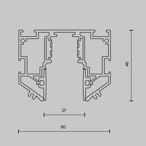 Шинопровод встраиваемый для натяжного потолка Technical TRX034-SCH-422B