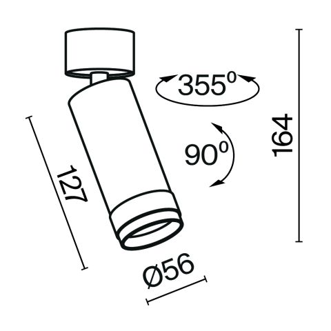 Потолочный светильник Technical C055CL-L12W4K-Z-B