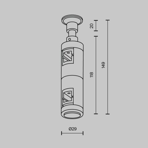Комплектующие для систем освещения с токоведущими элементами Technical TRA155CW-D1-PT