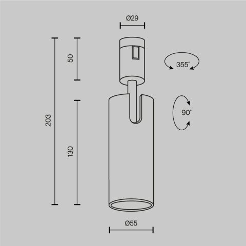 Трековый светильник Technical TR144-1-12W3K-W-BS
