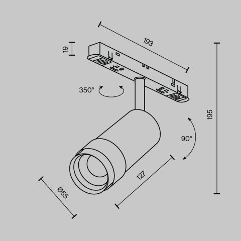 Трековый светильник Technical TR212-4-12WTW-DD2-Z-B