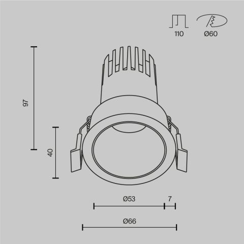 Встраиваемый светильник Technical DL116-10W-4K-W