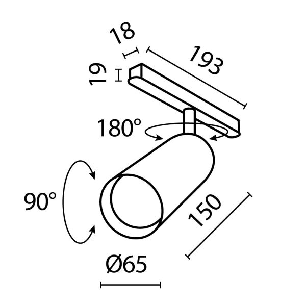 Трековый светильник Technical TR032-4-20W3K-S-DS-W