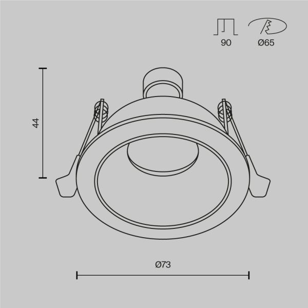 Встраиваемый светильник Technical DL126-GU10-B
