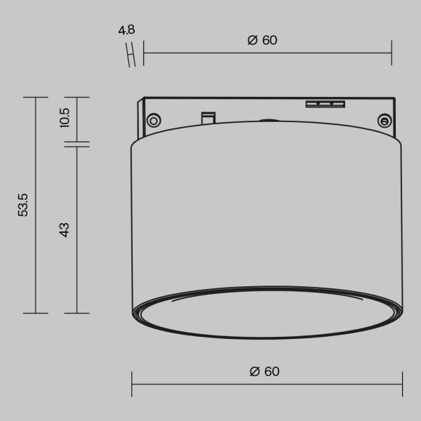 Трековый светильник Technical TR188-1-5W4K-M-B