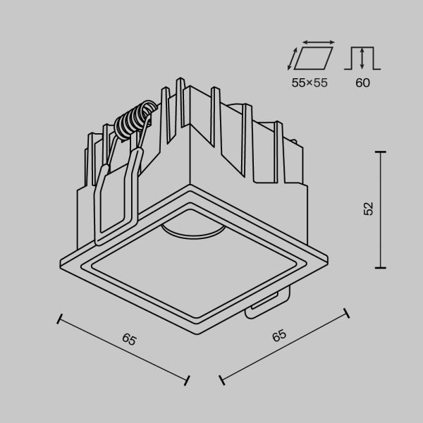Встраиваемый светильник Technical DL043-01-10W4K-SQ-B-1