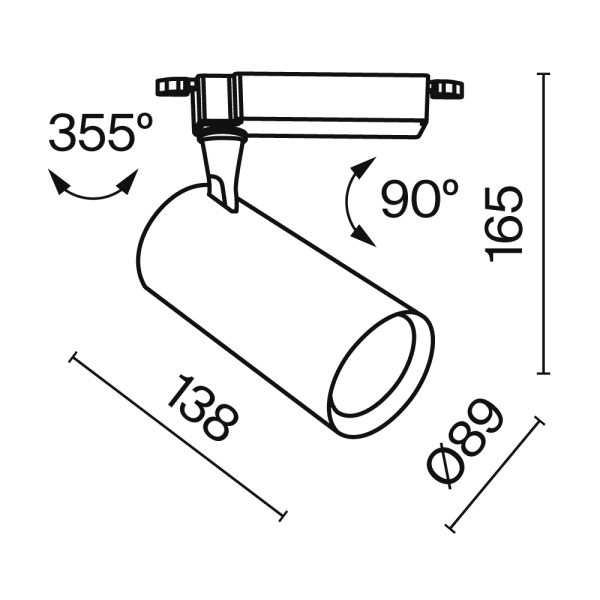 Трековый светильник Technical TR003-1-15W3K-S-B