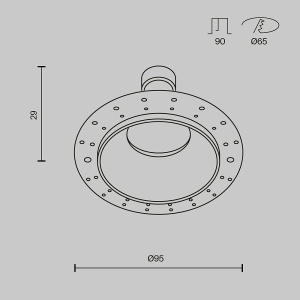 Встраиваемый светильник Technical DL126-GU10-TRS-W