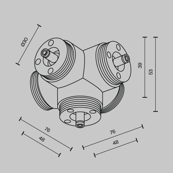 Комплектующие для систем освещения с токоведущими элементами Technical CA020L5C-B