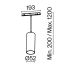Трековый подвесной светильник Technical TR041-4-12WTW-DD-B